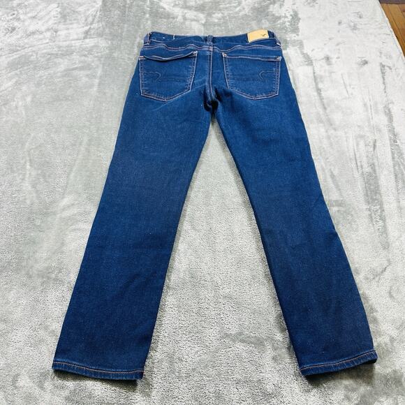 American Eagle Jegging Jeans Womens Sz.4 Blue‎ Denim Crop Super Super Stretch - Picture 5 of 12